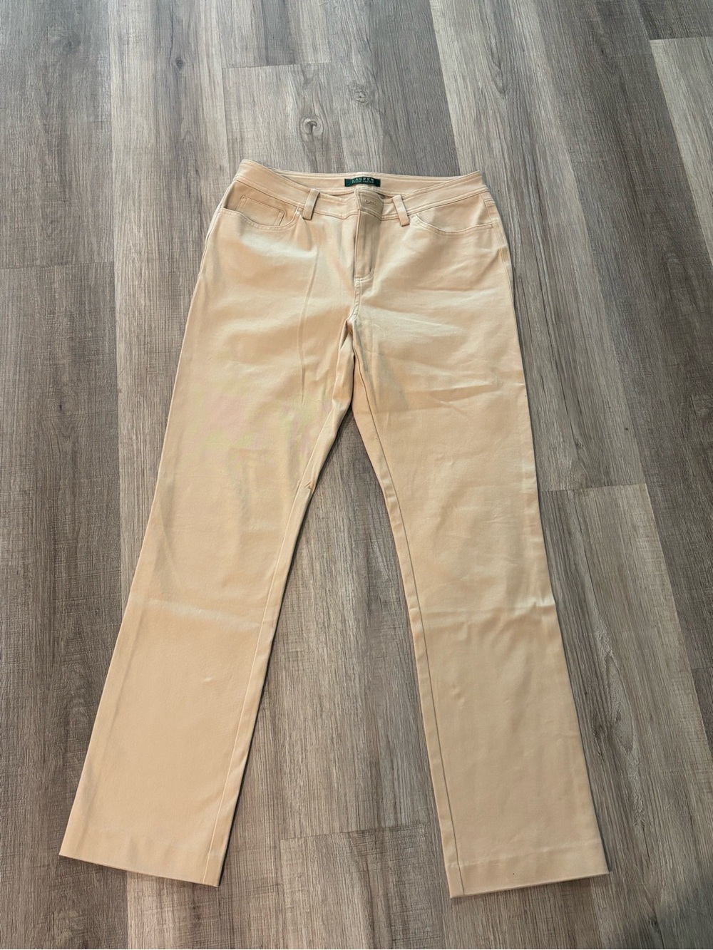 Lauren Ralph Lauren Beige Straight-Leg Jeans